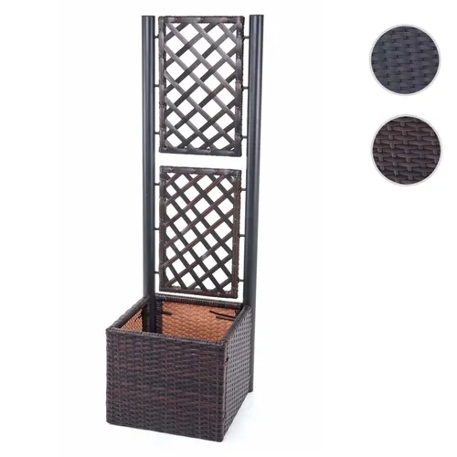 Poly-Rattan Rankgitter HWC-D76 - Pflanzkasten Rankhilfe 142x43x43cm - Pflanzenkästen & Spaliere - Pflegeleichtes Poly-Rattan, UV-beständig und ideal für kreative Wandbegrünung mit Kletterpflanzen.