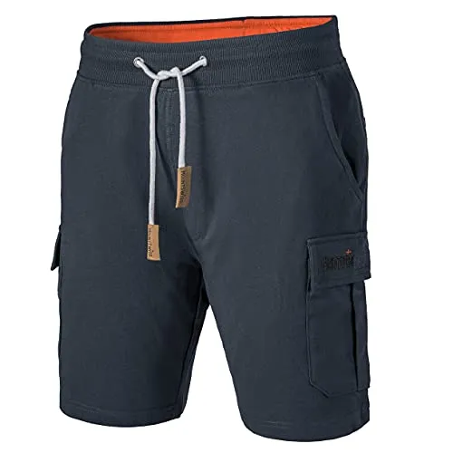 Mount Swiss Cargo Shorts Herren I Bermuda Shorts für Herren mit 6 Taschen & Klett- BZW. Reiß-Verschluss I Freizeit Cargo Hose Herren I Größe M, Navy