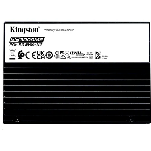 Kingston DC3000ME 15.36 TB SSD - Enterprise SSD mit 15.36 TB, bietet hohe Geschwindigkeit und Sicherheit durch Verschlüsselung, ideal für anspruchsvolle Datenanwendungen.