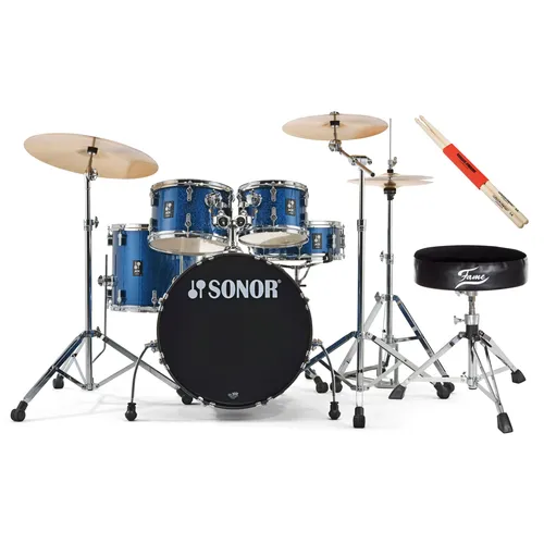 Sonor AQX Studio Komplettset 2 Schlagzeug – Blue Ocean Sparkle