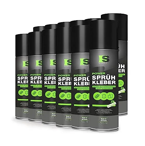 Spraytive 12 x 500ml Power Sprühkleber – Vielseitiger Haftkleber für Textilien, Schaumstoff und mehr - Starker, vielseitiger Sprühkleber für verschiedene Materialien. Der einstellbare Sprühkopf ermöglicht präzise Dosierung. Ideal für Bastelprojekte, Reparaturen und kreative Anwendungen. Schnelle Trocknung für effizientes Arbeiten.