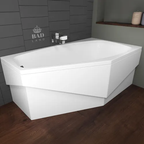 Bad Land Badewanne Eckwanne MARIKA 140x80 Rechts mit Acrylschürze - Erleben Sie mit der Acryl-Badewanne MARIKA ein komfortables Badeerlebnis. Pflegeleicht, kratzfest und mit rutschfesten Eigenschaften, bietet sie Sicherheit und Langlebigkeit in jedem Badezimmer.