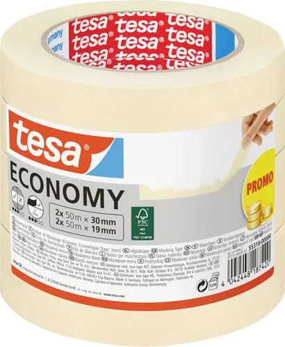 Tesa Economy 55318-00000-04 Malerabdeckband Weiß 1 Set