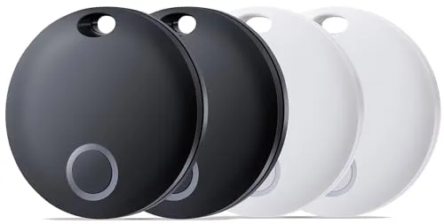 Reyke Smart Tag Pro, Koffer Tracker kompatibel mit Apple Wo ist APP (nur iOS), Schlüsselfinder für Schlüssel, Gepäck, Koffer, Brieftasche, IP67 wasserdicht, 4er Pack