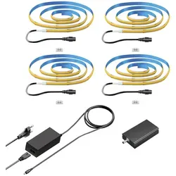 ledscom.de COB-LED Streifen JOR, 100 cm, warmweiß, 4er Set mit WLAN Controller