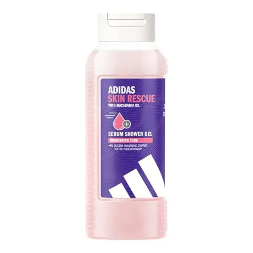 Adidas Active Skin & Mind Skin Rescue Duschgel für Damen, dermatologisch getestet, Glycerin und Hyaluronsäure Komplex mit tiefer Feuchtigkeit, vegan, hautverträglich, 400 ml