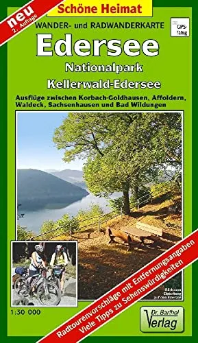 Wander- und Radwanderkarte Edersee, Nationalpark Kellerwald-Edersee: Ausflüge zwischen Korbach-Goldhausen, Affoldern, Waldeck, Sachsenhausen und Bad Wildungen. Maßstab 1:30 000 (Schöne Heimat)