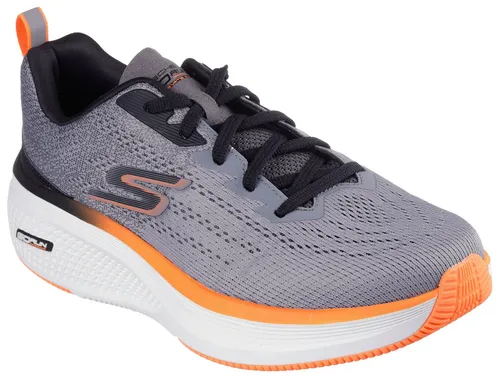 SKECHERS GO RUN ELEVATE 2.0-FLUID MOTION Herren Sneaker - Sportliche Herren Sneaker aus atmungsaktivem Textil in grau-orange mit Ultra Light Cushioning für optimale Dämpfung und Komfort beim Laufen.