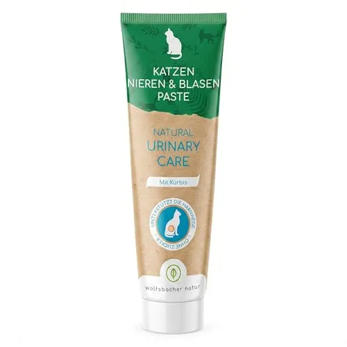 Blasen-Nieren Paste für Katzen mit DL-Methionin und Kürbis – Ergänzungsfuttermittel für Katzen – Mit Vitamin C & E – Unterstützt die Normale Harnfunktion – Katzensnack 100g