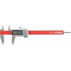 STIER Digitaler Messschieber 150 mm - Digitaler Messschieber für präzise Innen-, Außen- und Tiefenmessungen. Mit digitaler Anzeige und Nullstellung in jeder Position. Ideal für Handwerk und Industrie.