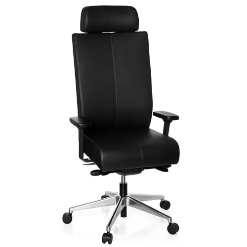 hjh OFFICE 608600 Profi Bürostuhl PRO-TEC XXL - Bürostuhl für bis zu 150 kg, mit ergonomischer Polsterung, 3D-Armlehnen und individuell einstellbarer Synchronmechanik für optimalen Sitzkomfort.