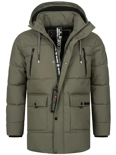 Indicode Herren INWess Steppjacke mit Kapuze | Sportliche Winterjacke für Männer, Army, XXL - Moderne Steppjacke für kalte Tage mit funktionalen Details. Robuste Verarbeitung und integrierte Kapuze bieten optimalen Schutz. Ideal für den Alltag und Freizeitaktivitäten.