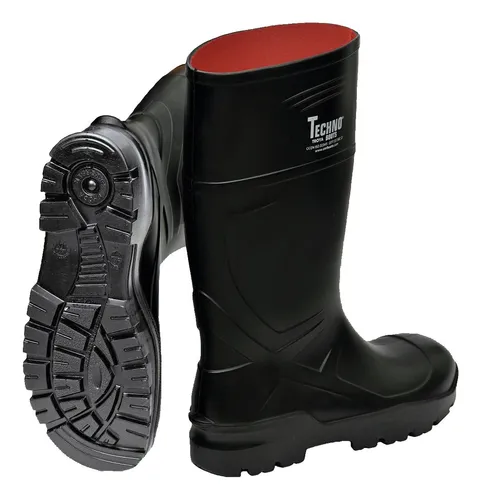 TECHNO BOOTS Sicherheitsstiefel Otra Größe 43 schwarz - Arbeitsschuhe in Übergröße: Robuste Sicherheitsstiefel mit Stahlkappe, 25% leichter als Gummi, flexible und rutschhemmende Sohle für hohen Tragekomfort.