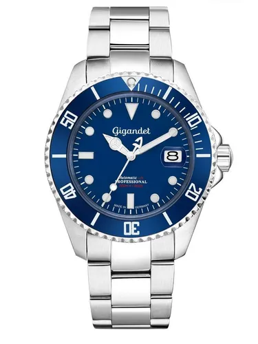 Gigandet Herren Automatikuhr SEA Ground 300 - Edelstahl Taucheruhr mit Saphirglas - Armbanduhren für Herren, 300m wasserdicht mit kratzfestem Saphirglas und präzisem SEIKO Automatikwerk für zuverlässige Zeitmessung.