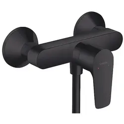 hansgrohe Talis E Brause-Einhebelmischer 71760670 - Duscharmatur in mattschwarz, mit einstellbarer Temperaturbegrenzung und Keramikmischsystem für präzise Wassersteuerung.