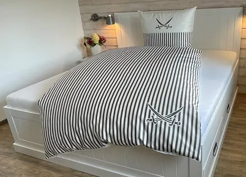 Sansibar Sylt Bettwäsche „Lighthouse“ in grau von Sansibar