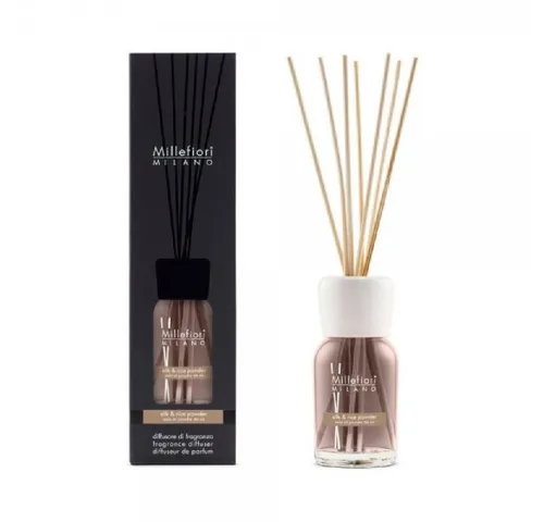 Millefiori Raumduft Diffuser Silk & Rice Powder 250ml - Eleganter Raumduft-Diffuser mit einem feinen, sanften Aroma, ideal für ein angenehmes Wohnambiente. Schafft eine einladende Atmosphäre in jedem Raum.