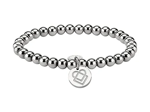 Liebeskind Berlin Beads-Armband aus Edelstahl mit Anhänger - Elegantes Damenarmband aus Edelstahl-Beads mit 6 mm Durchmesser und Zugbandverschluss. Ideal als Geschenk für jeden Anlass und perfekt kombinierbar mit anderen Schmuckstücken.