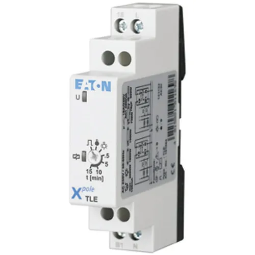Eaton TLE Treppenlichtschalter Eco - Multifunktional - Multifunktionaler Treppenlichtschalter mit 4 Funktionen, ideal für die Hutschienenmontage. Flexibel einstellbare Zeitspanne von 30 bis 720 Sekunden für individuelle Lichtsteuerung.