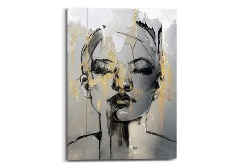 REINDERS Leinwandbild Goldenes Gesicht in gold von Reinders!