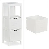 Badezimmerschrank Hochschrank Weiß - Schmaler Badkommode mit 3 Regalfächern, ideal für kleine Badezimmer, sorgt für Ordnung und bietet zusätzlichen Stauraum.