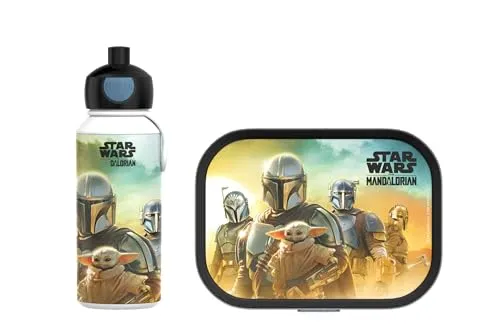 Mepal Lunchset Star Wars Campus 2er Set - Schulbedarf mit Star Wars Design: Praktisches Pausenset bestehend aus Pop-Up Trinkflasche und Brotdose, perfekt für kleine Fans und den großen Appetit!