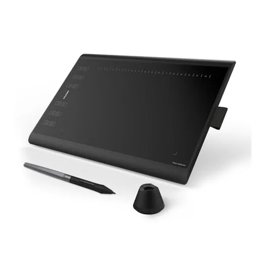 HUION Inspiroy H1060P Grafiktablett mit 10 x 6,25 Zoll Arbeitsfläche, Batterielosem Eingabestift und 12 Hotkeys, Zeichentablett für Win, Mac, Android,Ideal zum Zeichnen, Online-Unterricht und Arbeiten