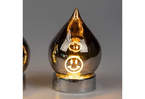 formano LED Tischleuchte Magic, mit Timerfunktion, Schwarz, Motiv: Smiley, Höhe: 15cm