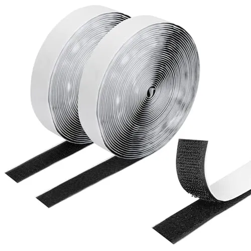 liuchanghe Klettband Selbstklebend Extra Stark, 20mm x 5m Klettverschluss Selbstklebend, Doppelseitig Klebende für Fenster, Fotorahmen, Moskitonetze, Auto Heimwerken (Schwarz)
