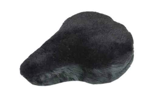 Reissner Lammfelle Sattelbezug grau 27x24cm - Echter Lammfell-Sattelbezug für Fahrräder, mit weichem Webfellkranz für zusätzlichen Komfort. Ideal für Radsport und lange Fahrten.