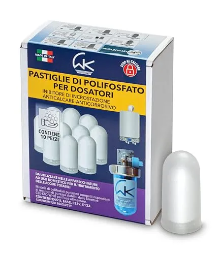 WK Nachfüllpackung für Polyphosphate in Tabletten, 10 Stück, hochkonzentriert, hergestellt in Italien.