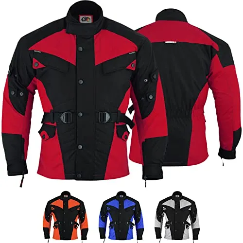 German Wear Herren Motorradjacke - Winddicht mit 4 CE-Protektoren - Schutzjacken mit 4 Schichten für maximalen Schutz und Komfort. Die winddichte Jacke bietet abnehmbares Thermofutter und 8 Taschen für praktische Nutzung.