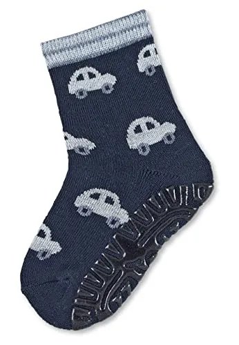 Sterntaler Fli Fli AIR Autos - Jungen Fliesen Flitzer mit Motiv Autos - Stoppersocken Baby mit Innenfrottee im Sohlenbereich- Baby und Kinder Strümpfe mit Anti-Rutsch-Sohle, marine, Größe 22