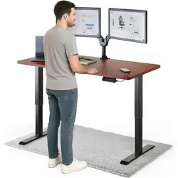 DESKSPACE PRO Elektrisch höhenverstellbarer Schreibtisch 140x70 cm – Schwarz/Braun - Komfortabler, elektrisch höhenverstellbarer Schreibtisch für Zuhause und Büro. Mit speicherbaren Höhen und leisen Motoren für produktives Arbeiten. Ideal für alle Körpergrößen und fördert eine gesunde Arbeitsweise.