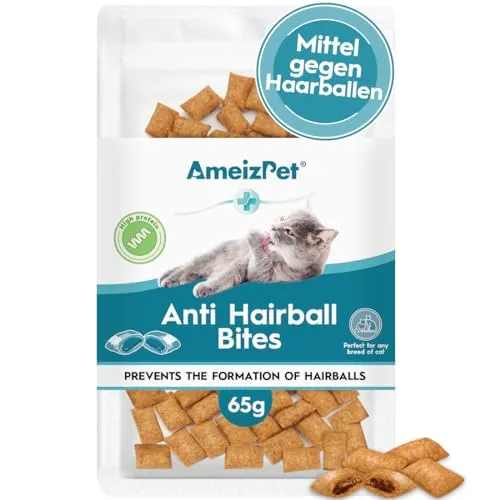 AmeizPet Katzen Leckerlies Haarballen für Katzen Antihairball Mit Taurin Und Malzextrakt - Katzenmalz Gegen Haarballen, 65 g (2.3 oz)