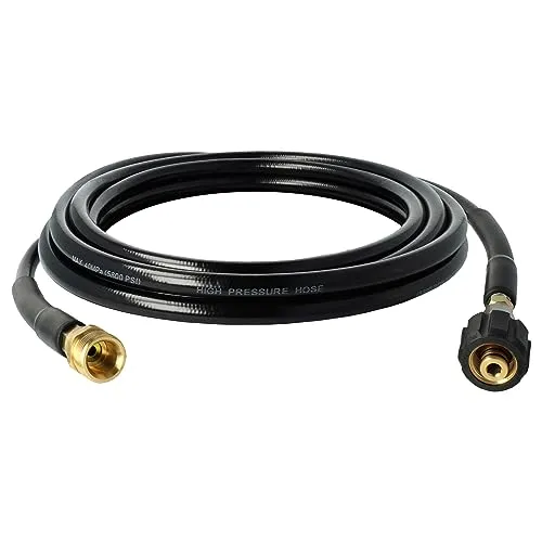 vhbw 3 m Verlängerungsschlauch kompatibel mit Kärcher K4, K 300M-PL-HORNBACH, K 330 M Hochdruckreiniger mit M22 x 1,5 Gewindeanschluss, Schwarz