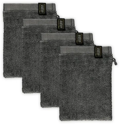 SCHÖNER WOHNEN-Kollektion Waschhandschuh Sense, (Packung, 4-St), mit Velourborte, hautschmeichelnde Airtouch Qualität, super weich
