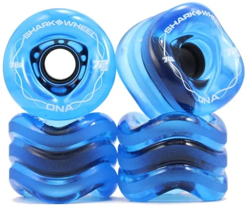 Shark Wheels DNA Longboard Rollen 72mm/78a (4er Set) sapphire transp Blau