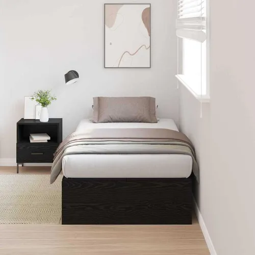 Maison Exclusive Aufbewahrungsbettgestell Schwarz Eichen-Optik 90 x 200 cm