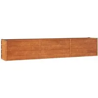 DELUKE Hochbeet Cortenstahl ISAK – 240x40x45cm, Offen Unten