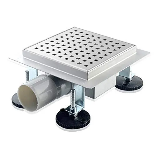 S SIENOC Duschrinne mit Geruchsstop & Haarsieb - Hochwertige Duschrinne aus 1,2 mm Edelstahl, flach und robust. Ideal für eine saubere und hygienische Dusche, Komplettset mit einfacher Bodenbefestigung.