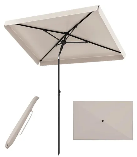 COSTWAY Sonnenschirm Balkon 210x130cm, rechteckig, knickbar für optimalen Sonnenschutz
