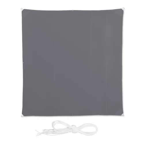 Sonnensegel Terrassendach grau quadratisch - Sonnenschutz für Balkon und Terrasse, bietet optimalen UV-Schutz und ist in der Größe 5 x 5 m erhältlich.