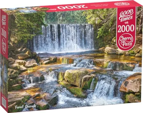 CherryPazzi Puzzle 2000 Teile: Wald Wasserfall