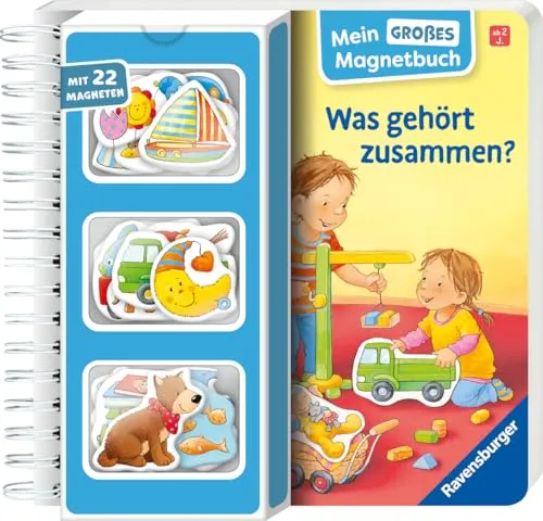 Mein großes Magnetbuch: Was gehört zusammen? - Magnet-Spielbuch ab 2 Jahren, Bilderbuch: Mit 22 Magneten