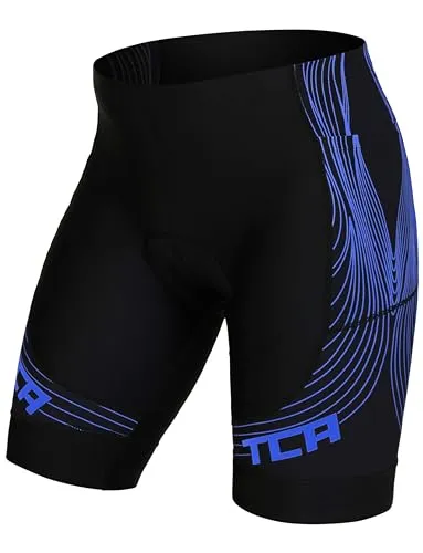 TCA Herren Slipstream gepolsterte Radhose - Radsport-Shorts für Herren mit schnelltrocknender TCA D.R.Y Technologie und rutschfesten Beinabschlüssen für maximalen Komfort auf langen Fahrten. Ideal für Radfahrer, die Wert auf Qualität legen.