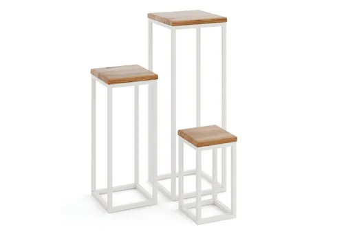 LAMO Manufaktur Blumenständer SET 30cm/50cm/70cm in weiß von LAMO Manufaktur