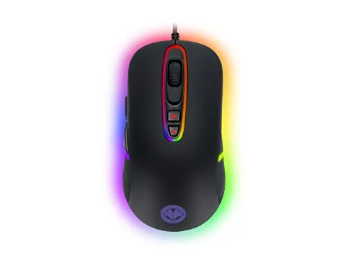 MILLENIUM Gaming Maus in Schwarz mit RGB LED - High Performance USB Gaming Mouse für Hobby-Gamer und eSportler, optisch & funktional ansprechende Gamingmaus, schwarz