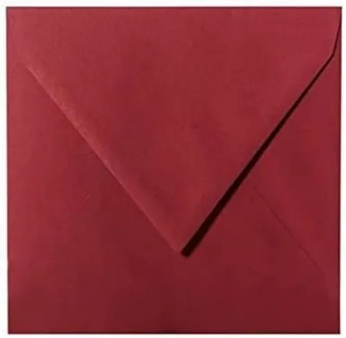 Briefumschläge24Plus Briefumschlag 25 St. 14 x 14 cm Briefumschläge Quadratisch feuchtklebend Bordeaux, 14 x 14 mm Briefumschläge Recyceltes Material
