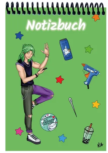 A 4 Notizblock Manga Quinn, grün, liniert | E&Z Verlag GmbH | Deutsch | 2023